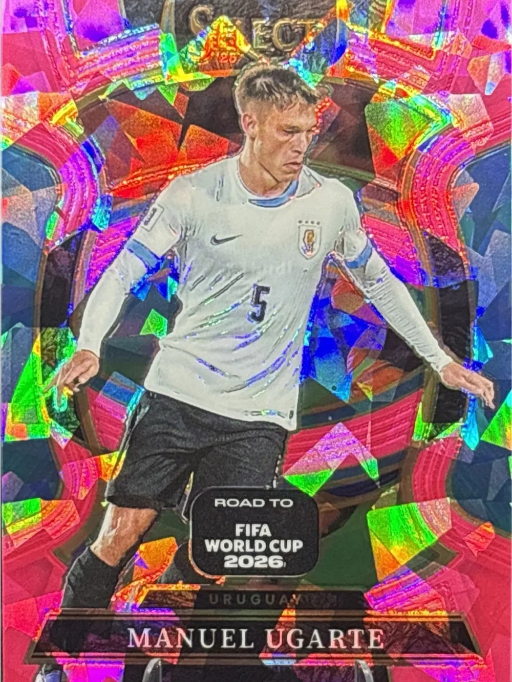Panini Select Road to FIFA World Cup 2026 Manuel Ugarte Holo Pink Parallel Prizm